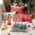 thumbnail image 4 of Merry Christmas Pillow Cover 12x20 Farmhouse Christmas Throw Lumbar Pillow Cover Decorations Christmas Tree Holiday Decor Case for Home Couch, 4 of 6