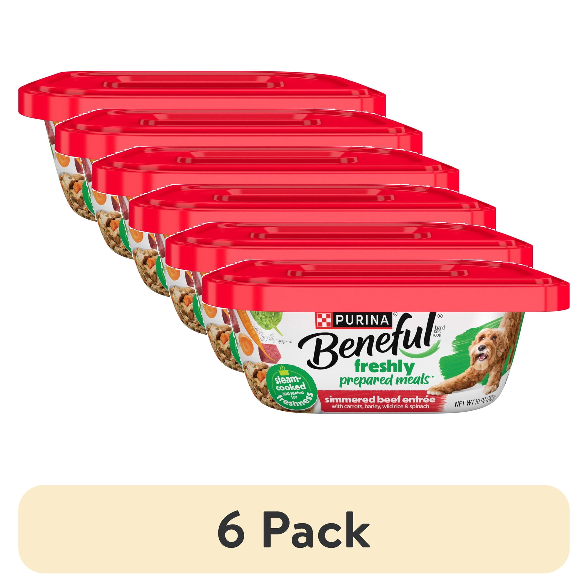 (6 pack) Purina Beneful Wet Dog Food Freshly Prepared Meals, Dog Food Fresh With Gravy, 10 oz.