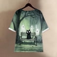 thumbnail image 6 of Godom Halloween T Shirts for Women Oversized Shirt Ghost Graphic Button Casual Short Sleeve Tees, 6 of 7