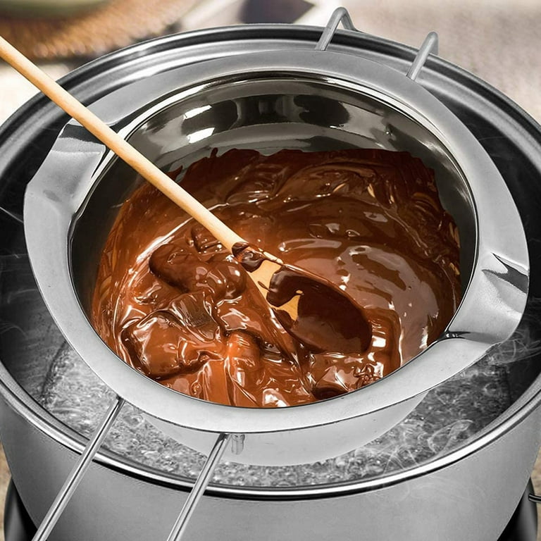Stainless Steel Double Boiler Pot Chocolate Melting Pot for Melting Chocolate, Butter, Cheese, Candle and Wax Making Kit Double Spouts, As Show