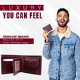 thumbnail image 5 of Bifold Wallet for Men with  Cowhide  Slim Wallet, Minimalist Design, Multiple Card Slots, Stylish Durable -Ready Men's Wallet (Maroon), 5 of 6