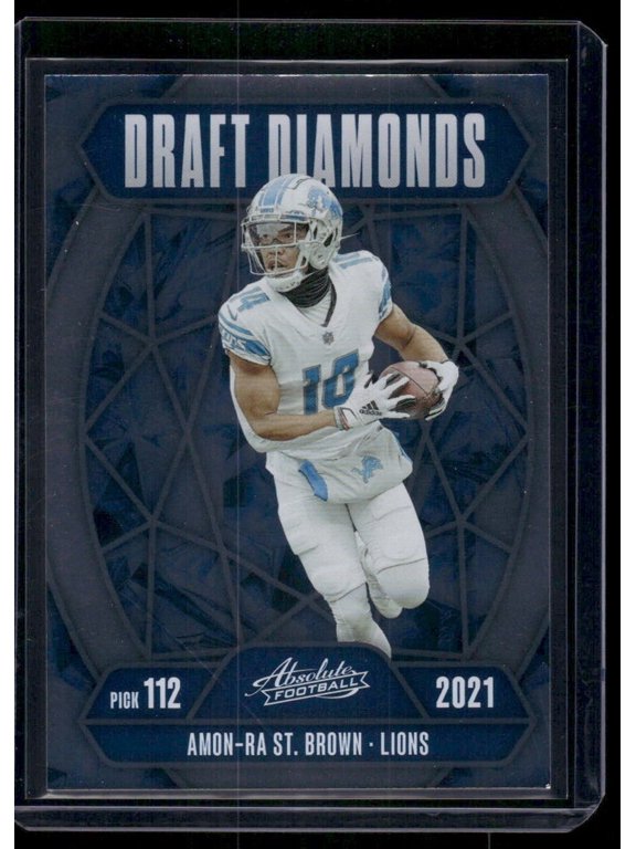 2025 Panini Absolute Football Draft Diamonds DD-ASB Amon-Ra St Brown Detroit Lions Football Card