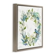 thumbnail image 4 of Stupell Industries Dogwood Wreath & Bluebirds Plants & Flowers Painting Brown Floater Framed Canvas Art Print Wall Art, 25 x 25, 4 of 10