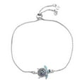 thumbnail image 3 of Blue Opal Sea Turtle Bracelet Sterling Silver Bracelets Fine Jewelry For Women Gifts New Version Adjustable Bracelet, 3 of 8