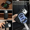 thumbnail image 5 of 2 In 1 Detachable Leather Wallet and Phone Cases Compatible With IPhone 17 Pro 6.3" Wallet Case Zipper Pocket MagSafe Magnetic Phone Cases,Black,For iPhone 17 Pro, 5 of 7