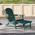 thumbnail image 6 of FODINGHILL Folding Adirondack Chair Set of 2 with Ottoman, Adjustable Backrest HDPE All-Weather Firepit Chair with Cup Holder, Forest, 6 of 8