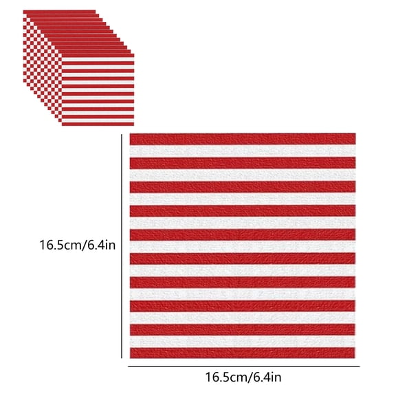 Bwiyojiz Home Decoration Holiday Products Count 12pcs Paper 12 Pack 4th of July Napkins Patriotics Americans Flag Disposable 6.5x6.5in Star and Stripe Independence Day Kitchen Party Supplies, Red