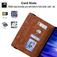 thumbnail image 5 of Galaxy Tab A7 10.4" Case SM-T500 T505, Allytech Premium PU Leather Folio Flip Folding Stand Shockproof Mandala Embossed Series TPU Back Cover for Sasmung Galaxy Tab A7 10.4-Inch, Brown, 5 of 6