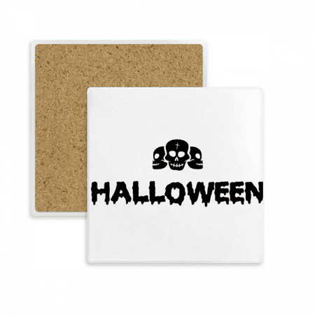 

l happy fear halloween square coaster cup mat mug subplate holder insulation stone