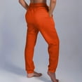 thumbnail image 6 of Women's Straight Leg Fleece Lined Sweatpants, High Waist Tapered Yoga Pants with Drawstring and Pockets, Comfortable Joggers for Running, Workout, Lounge, and Casual Winter Wear Orange S, 6 of 6