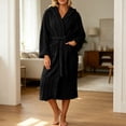 thumbnail image 6 of Robes for Women Fleece Robes Hooded Cozy Soft Warm Plush Women Robe Plush Long Bathrobe, 6 of 8