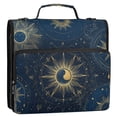 thumbnail image 2 of Water-Resistant 3-Ring Binder Organizer with Multiple Pockets Zipper Binder Bag for Office Mysterious Celestial Pattern, 2 of 8