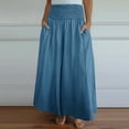 thumbnail image 2 of Odbmxy Womens Palazzo Pants Plus Size Full Length High Rise Womens Pants Pockets Loose Tummy Control Solid Color Pants,Blue 3XL, 2 of 6