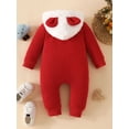 thumbnail image 3 of Franhais Baby Winter Jumpsuits Newborn Cute Fuzzy Cloud Pattern Furry Hooded Rompers Infant Zipper Long Sleeve Bodysuit, 3 of 9