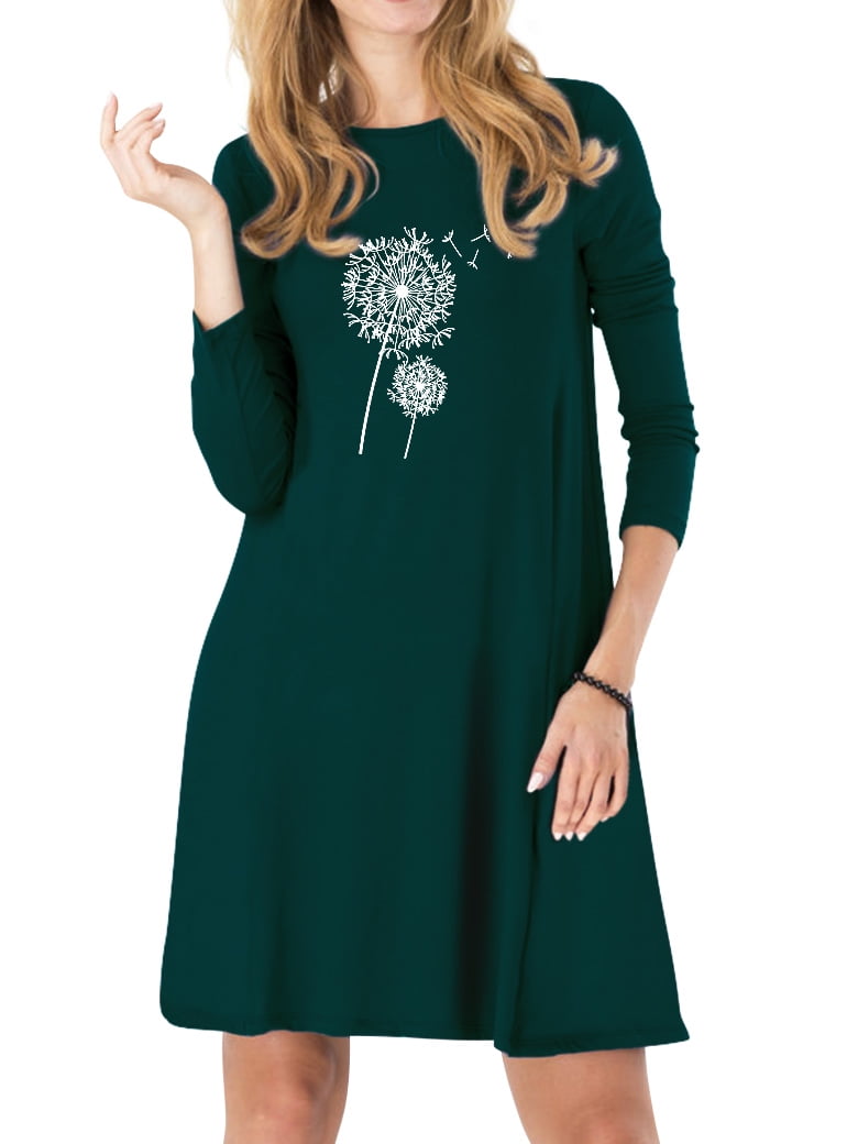 long sleeve a line mini dress