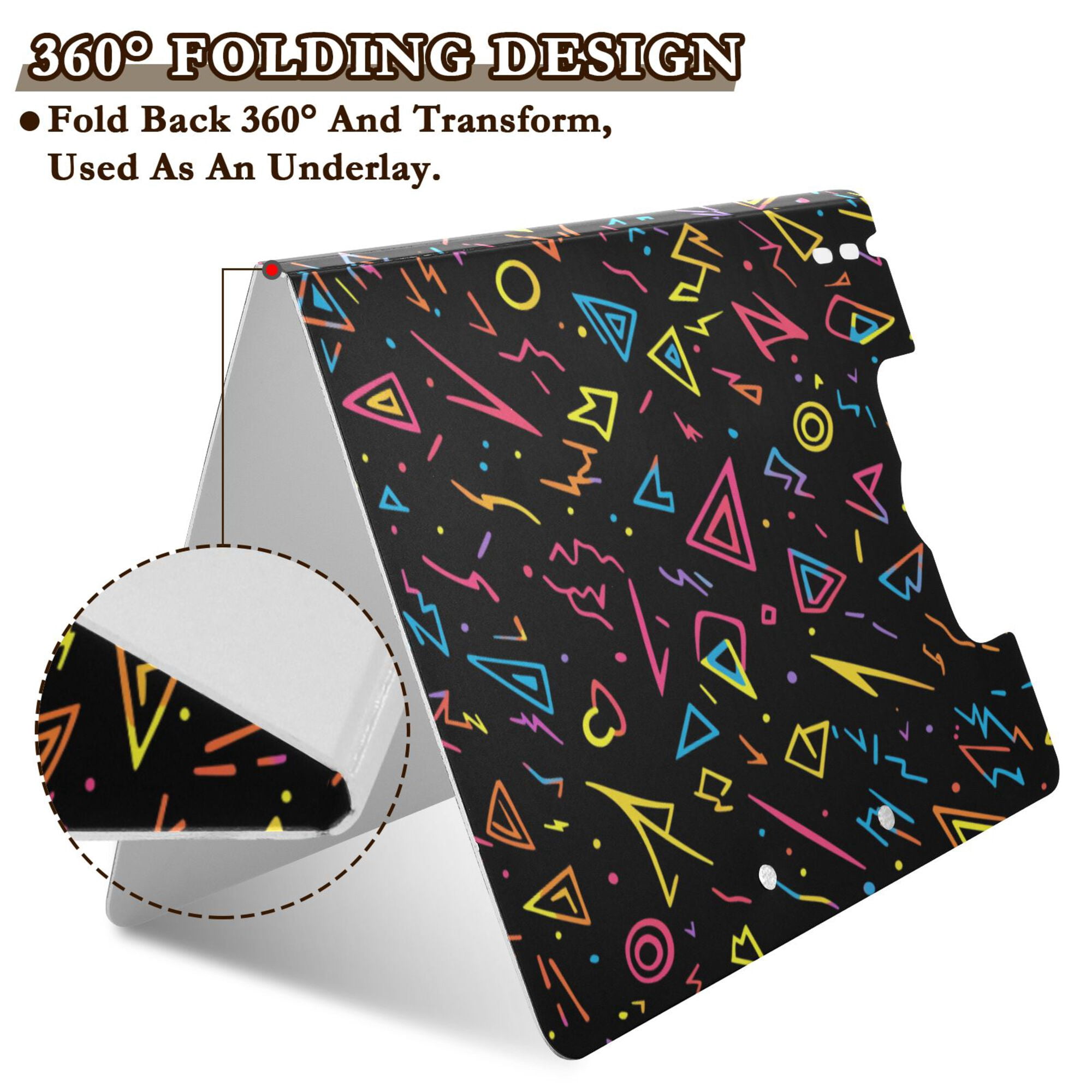 FORMRS A4 Clipboard Folder with Pen Holder Horizontal Foldable School Office Binder, Black Neon Lightning