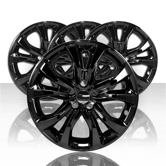Set of 4 18" 5 Double Spoke Wheel Skins for 20-21 Kia Telluride LX - Gloss Black