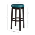thumbnail image 3 of Home Square 2-Piece Furniture 29" Wood Swivel Bar Stool Set in Teal Blue, 3 of 6
