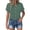 Green, variant on Womens Short Sleeve Cotton Button Down Up Shirt Collared V Neck Tops Shirts Blouses Dress for Women Western Wear Yellow,XL