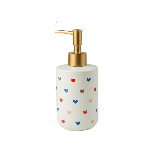 Dispensador de jabón redondo de cerámica for cocina, baño, hotel, gel de ducha, champú, botella de prensa