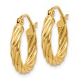 thumbnail image 2 of Primal Gold 14 Karat Yellow Gold 2.75mm Twisted Hoop Earrings, 2 of 6