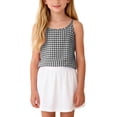 thumbnail image 4 of Eltusu Girls Tank Tops, Crew Neck Holiday Plaid Summer Sleeveless T-Shirts Black Size 11-12 T, 4 of 7
