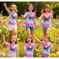 thumbnail image 5 of Aideaone Girls Kids Shirts Tie Dye T-shirt Casual Short Sleeve Crewneck Tee Top Size 5-12, 5 of 7