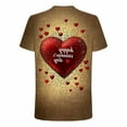 thumbnail image 5 of Men's Short Sleeve Valentine's Day T-Shirt Love Round Neck Casual Valentine Print Top Gold XL, 5 of 5