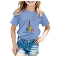 thumbnail image 1 of EHQJNJ Chandails en Molleton Mignons Filles Manches Courtes Tee Été Col Rond T-Shirt Coupe Décontractée Basique Chemises Simples Blanc T-Shirt Enfants Manches Longues, 1 of 4