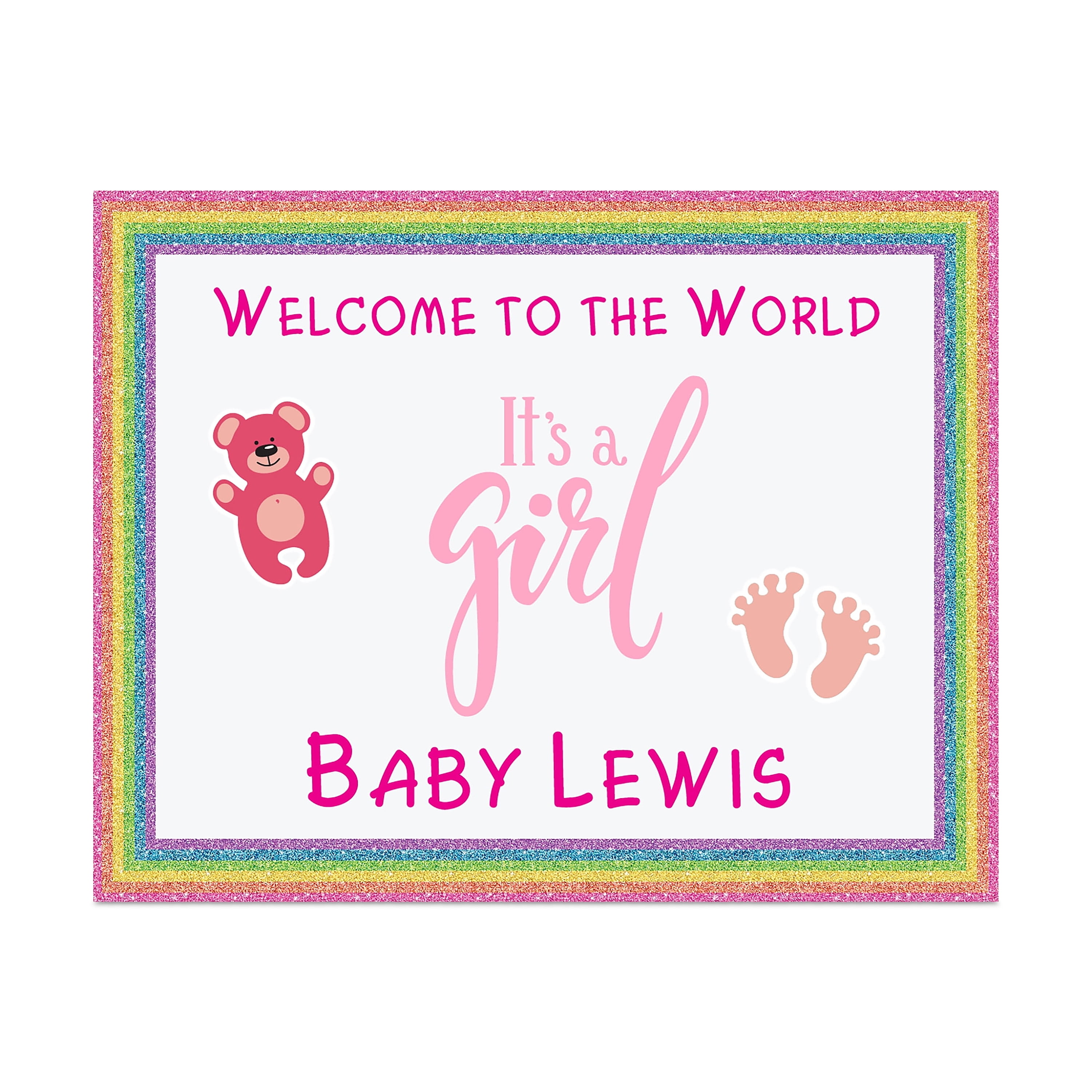 (2 pack) Pen+Gear White Poster Board with Rainbow Glitter Frame, 22" x 28"