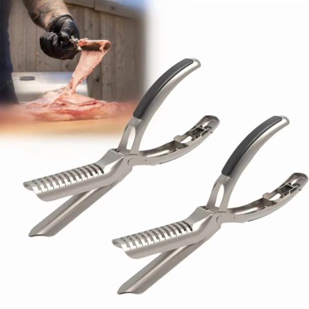 Rib Prep Pro, Herramienta Acero Inoxidable para Remover Membrana Costillas, Kit la Utensilio Cocina/Parrilla Preparar Costillas de Barbacoa.