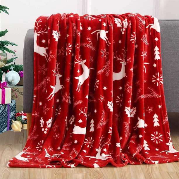 Manta decorativa para sofá, manta navideña de reno, manta navideña, manta de regalo para Navidad, manta de franela para sofá, manta decorativa.