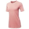 thumbnail image 2 of A2Y Women's Basic Solid Premium Cotton Short Sleeve Crew Neck T Shirt Tee Tops Dusty Pink XL, 2 of 6
