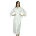 thumbnail image 4 of Bimba Women Long Solid Belt Robe Soft Modal Cotton Wrap Round Plain Bath Robe, 4 of 5