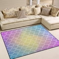 thumbnail image 2 of Coolnut Trendy Gradient Fish Scale Lightweight Carpet Mats, 6'8" x 4'10" Area Soft Rugs Floor Mat Rug Home Decoration for Kids Room Living Room, 80"x 58", 2 of 6