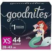 Goodnites Girls' Nighttime Bedwetting Underwear, XS (28-43 lb.), 44 Ct