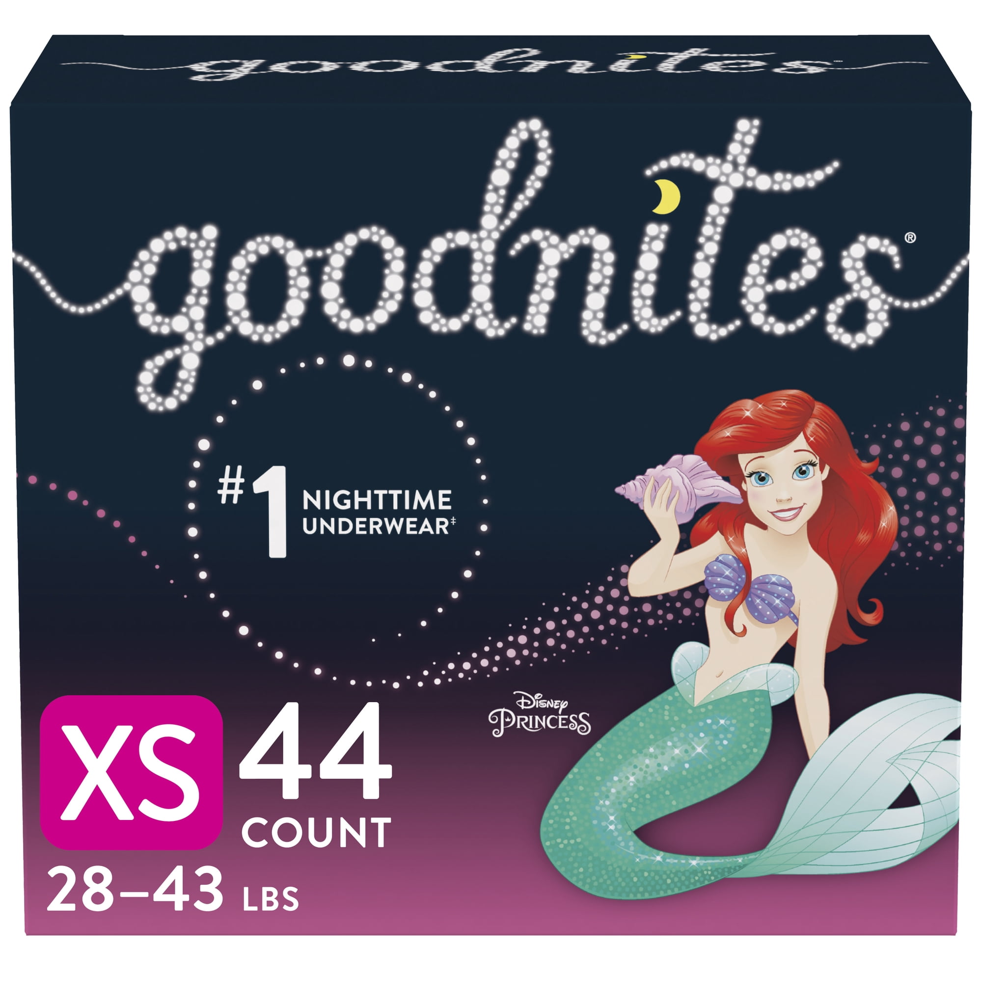 GoodNites Bedtime Bedwetting Underwear for Girls, XS, 44 Ct. (Packaging May Vary)