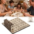 thumbnail image 2 of Engraved Wooden Dominoes Set Classic Quilt Tile Game For Family Game Night And Educational Play, 2 of 6