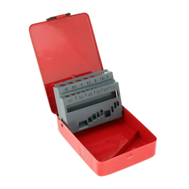 Estuche para brocas en espiral, caja de índice de brocas, vacío, portátil, taladro profesional 19 ranuras