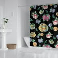 thumbnail image 2 of Watercolor Butterfly and Floral Bloom Curtain 72x72 Inches, Vintage Botanical Garden Design, 2 of 5