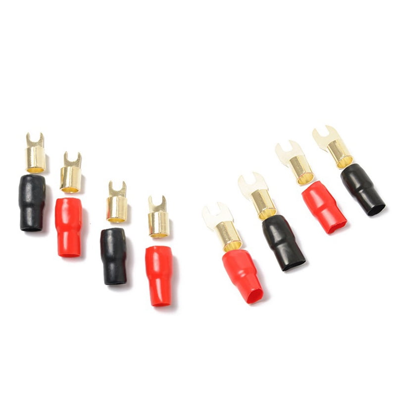 Terminal Spade Fork Adapter Connector Plug Crimp Barrier Spades Speaker