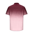 thumbnail image 5 of FAIWAD Men Colorblock Gradient Shirts Rolled Short Sleeve Button Down Tops Business Casual Tee Blouse, 5 of 5