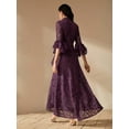 thumbnail image 2 of Purple Dress With High Neck And Ruffle Sleeve, 2 of 28