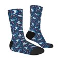 thumbnail image 2 of Goofa Sea Sharks Printed Men's Crew Socks, Soft Durable Breathable Moisture-Wicking with Odor Control Cotton socks, 2 of 9