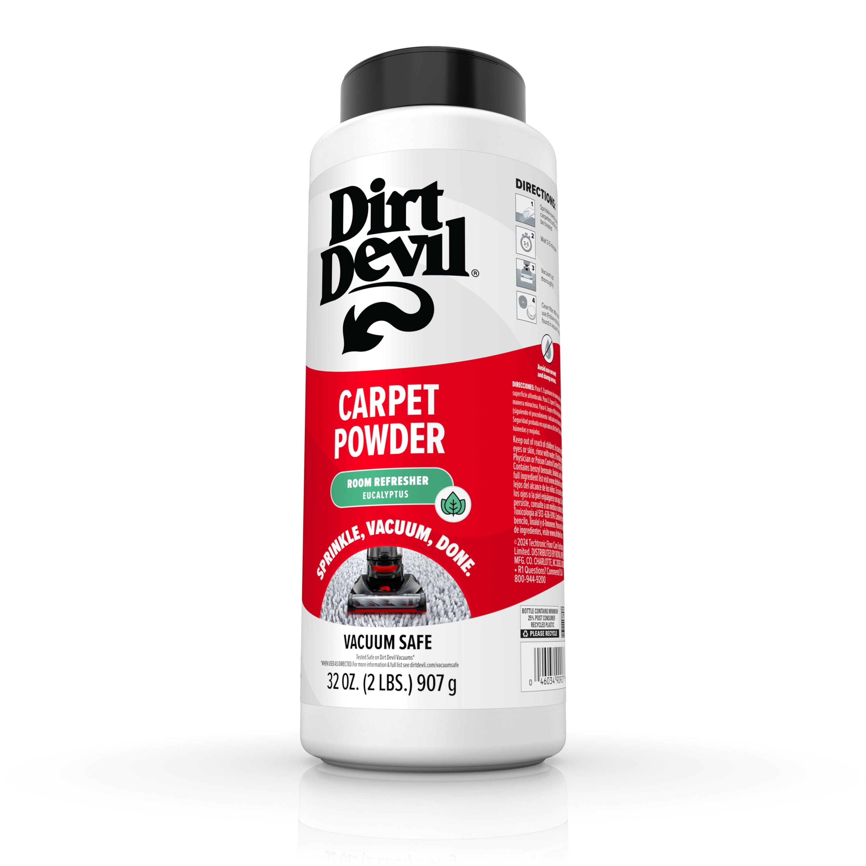 Dirt Devil Carpet Powder, Eucalyptus Scent, For use on Carpet and Upholstery, Vacuum safe, Eliminates Odors, AD31214, 32 oz.