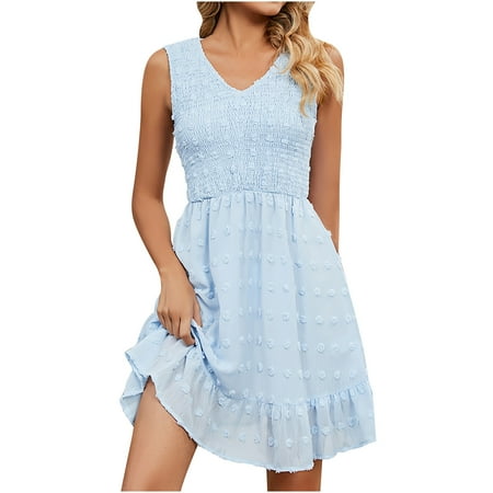 

Summer Dress For Women 2023 Women s Fashion Solid Color V-neck Comfortable Loose Home Nightdress Dress Womens Plus Size Dress