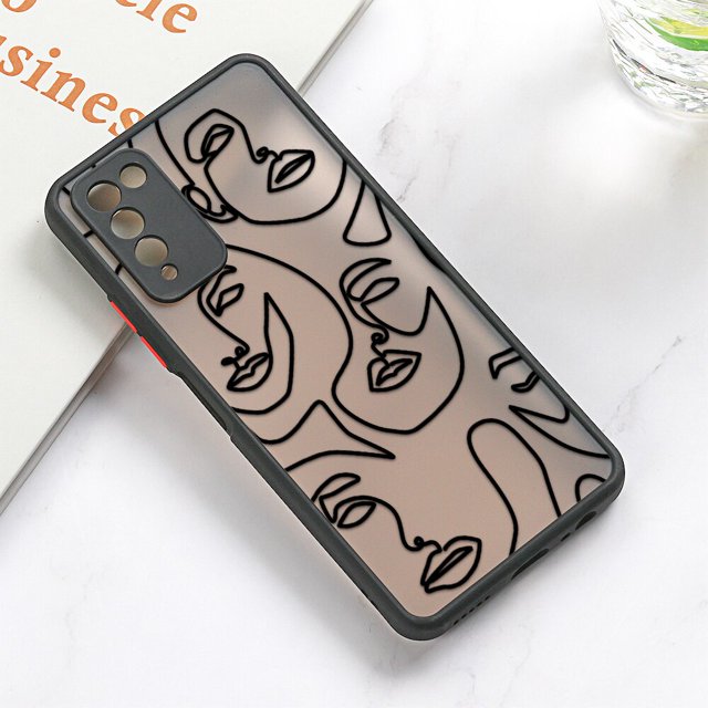 Funda de línea facial abstracta para Huawei P30 Pro, Fundas mate para Huawei P40 Lite P20 Pro Y6 2019 P50 Honor 70 50 20 8x x8 Nova 5T Fivean unisex