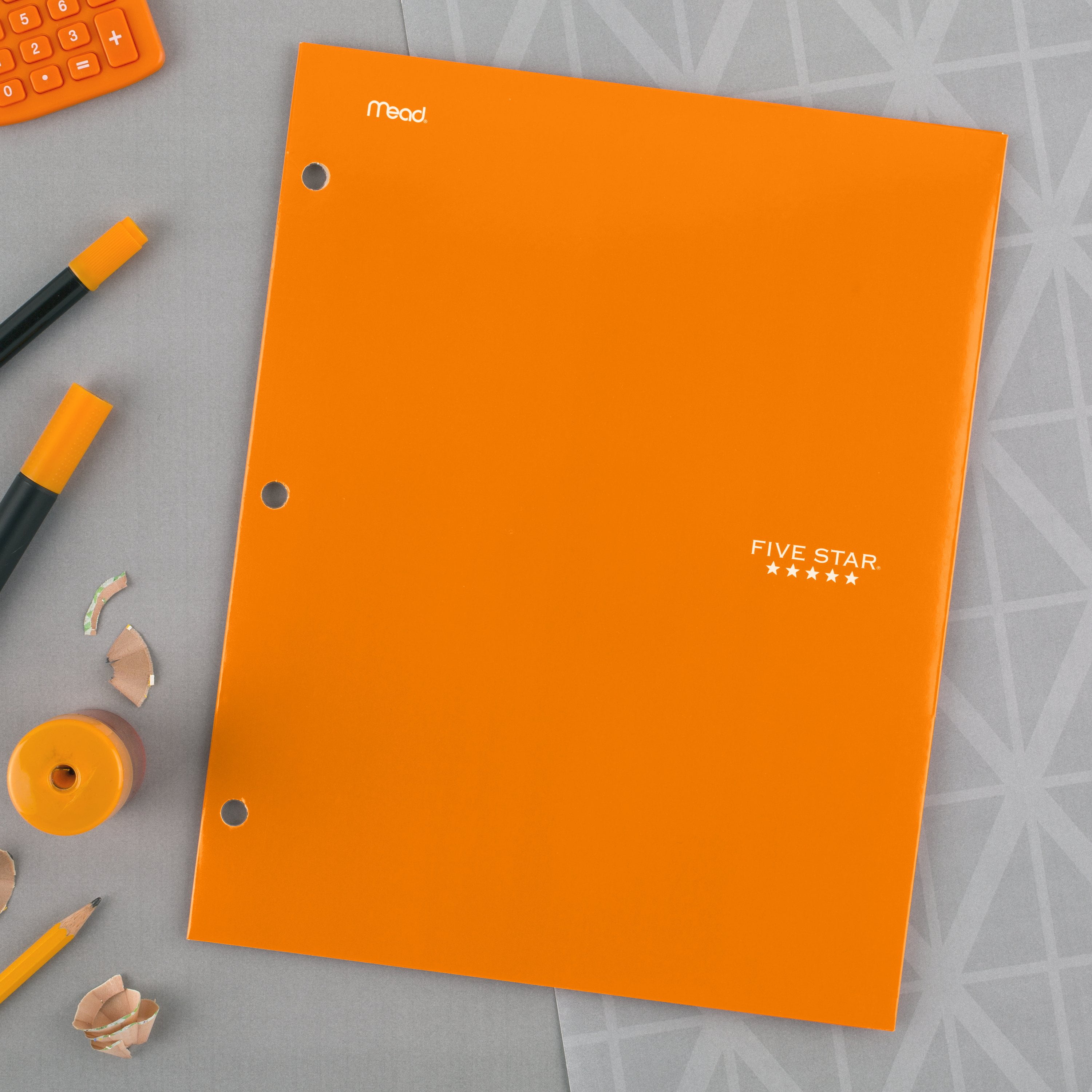 Five Star 4-Pocket Laminated Paper Folder, Orange (33569)