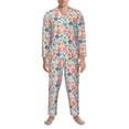 thumbnail image 3 of Yiaed Sea Creatures Print Men’s Pajamas Set - Long Sleeve Button Down Sleep Shirt and Pajama Bottoms Sleepwear Set Mens Pjs Sets Men's Pajama Bottoms-, 3 of 7