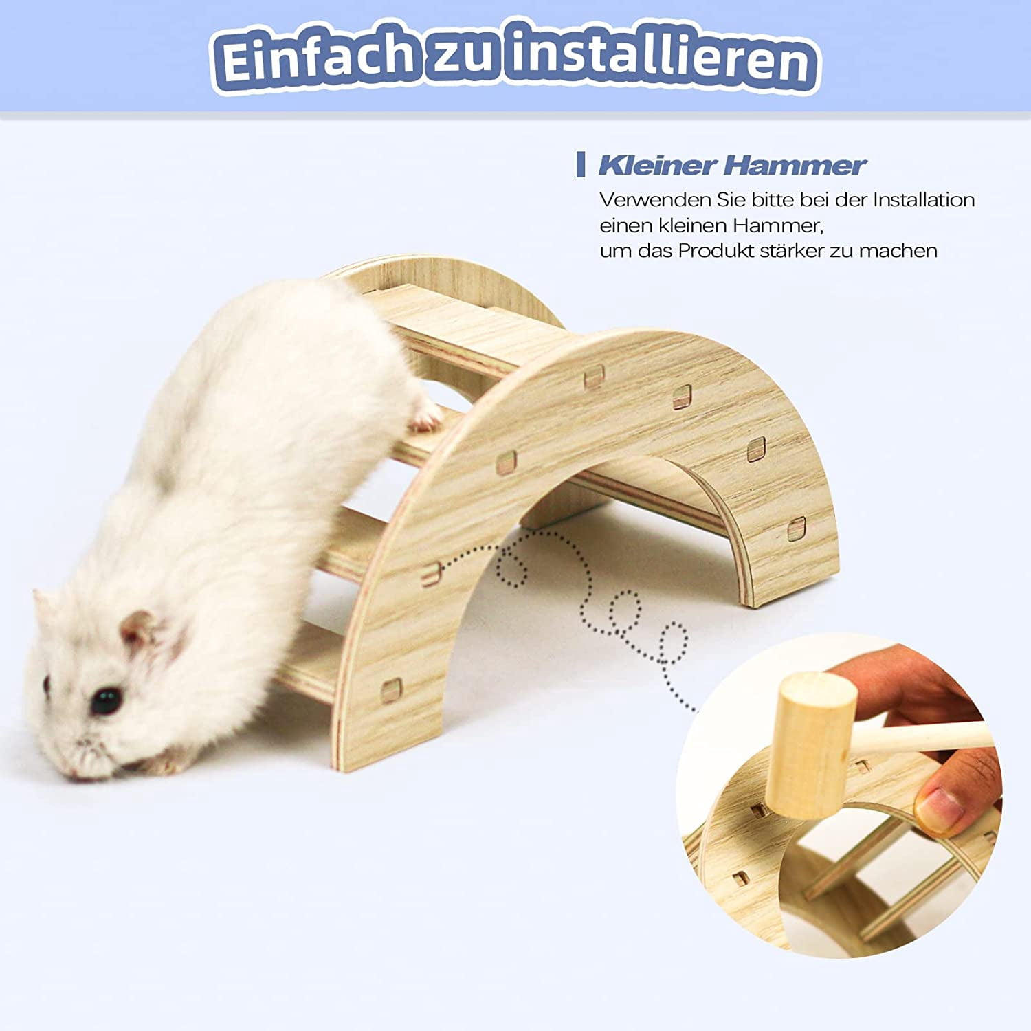 Jouet à Mâcher En Bois Naturel Pour Hamster, Lapin, Chinchilla - Avec Clochette, Pour L'usure Des Dents
